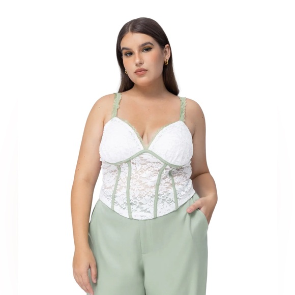 Cider Tops - CIDER 4X FLORAL LACE CORSET TANK TOP CURVE & PLUS NWT